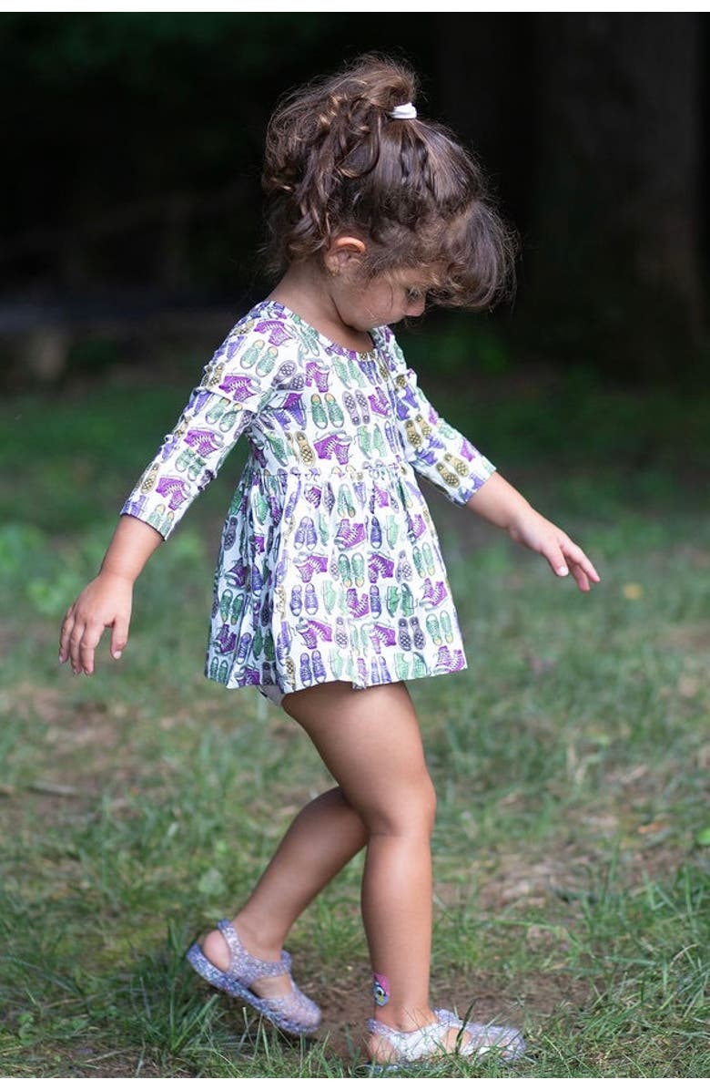 WORTHY THREADS Printed Long Sleeve Bubble Romper, Alternate, color, Sneakers