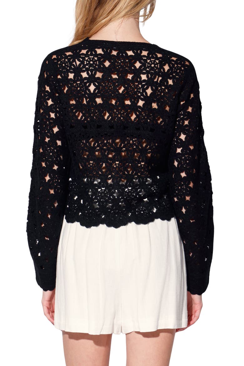 Brooke Lace Cardigan, Alternate, color, BLACK