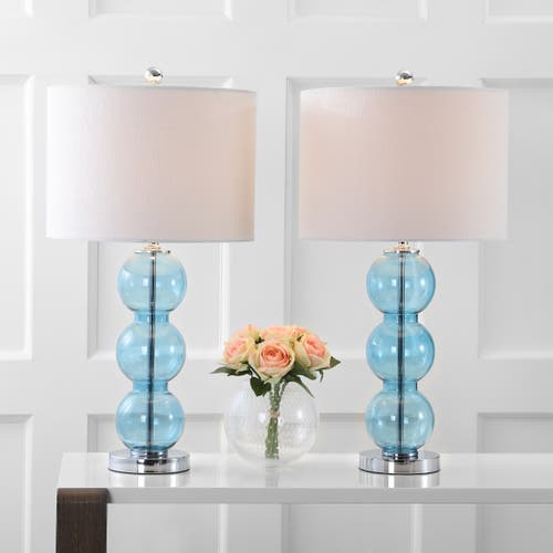 Jonathan Y Designs Set Of 2 Bella 27in Glass Triple-sphere Table Lamps