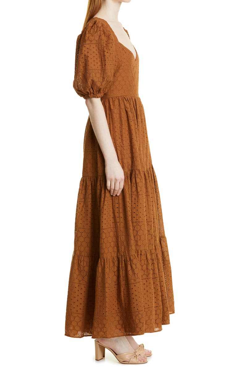 MILLE Maja Tiered Cotton Maxi Dress, Alternate, color, 