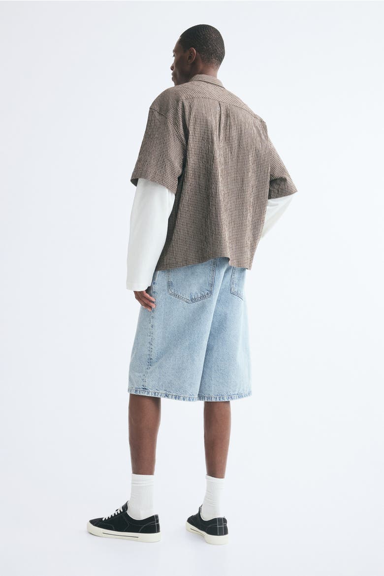 Baggy Denim Shorts, Alternate, color, Light denim blue