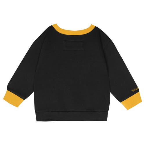 Mitchell & Ness Toddler Pittsburgh Penguins Two-piece Oversized Block Buster Fleece Sweatshirt & Pan In Black