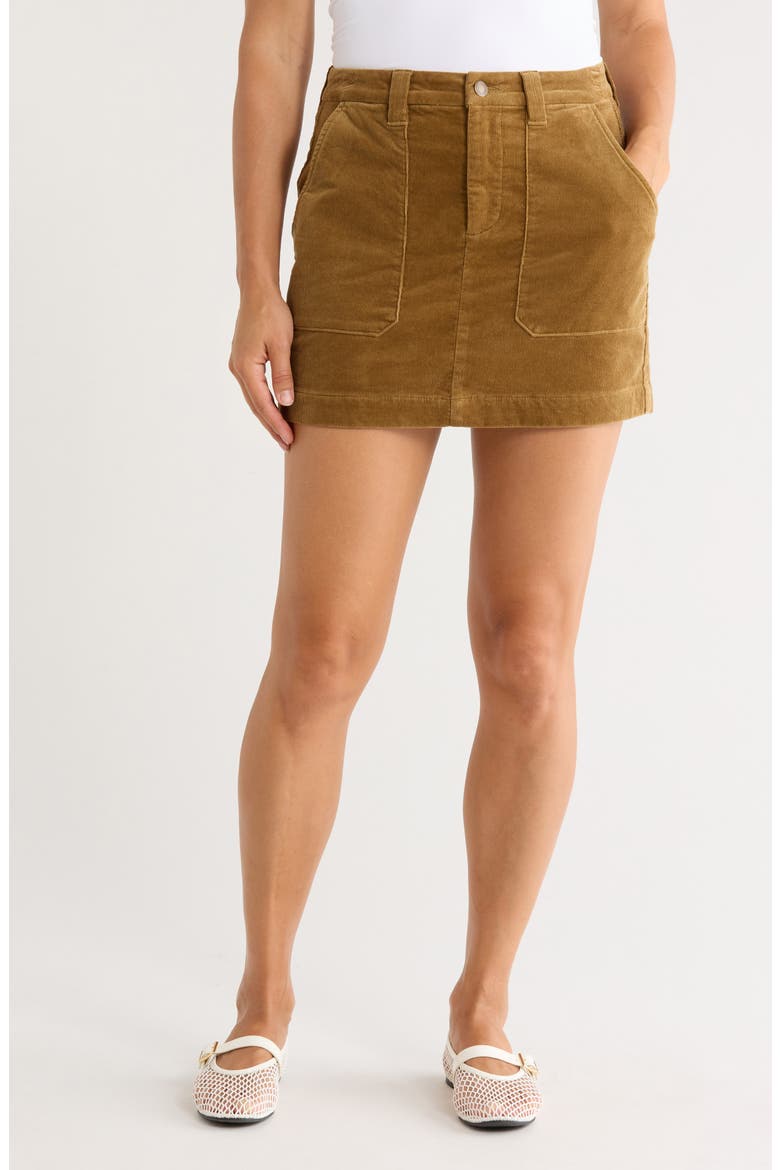 Corduroy Gold Coast Miniskirt, Main, color, BUTTERNUT BROWN