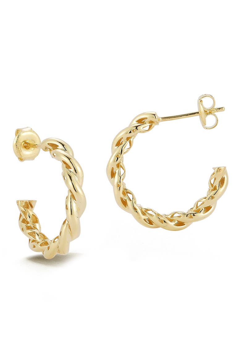 Twisted Hoop Earrings, Main, color, GOLD