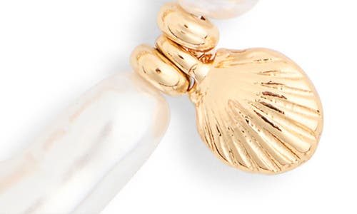 Nordstrom Rack Faux Pearl & Chain Tiered Layered Necklace In Gold