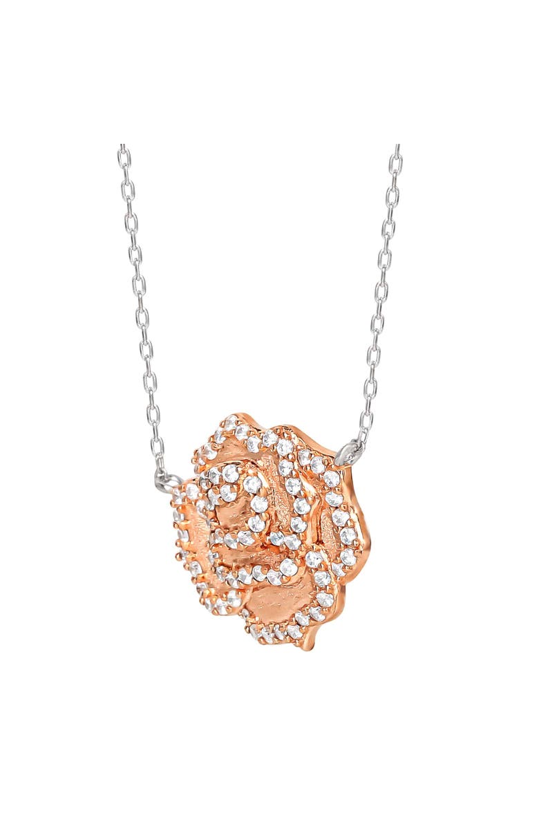 Disney Beauty and the Beast Belle Rose Necklace, 18", Alternate, color, Rose