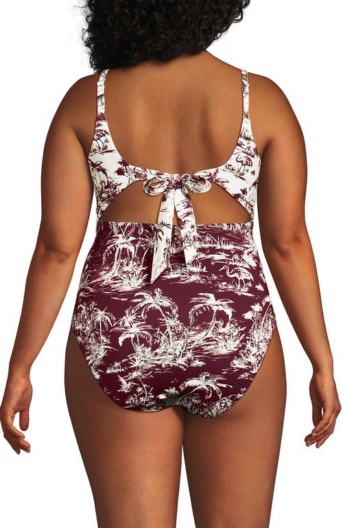 Lands' End Wrap Monokini High Leg One Piece Swimsuit In Multi