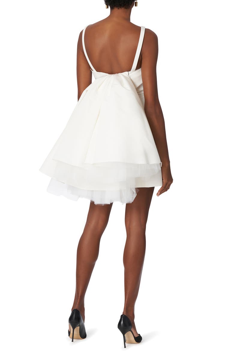 Carolina Herrera Ruched Silk Faille Minidress with Bustle, Alternate, color, 