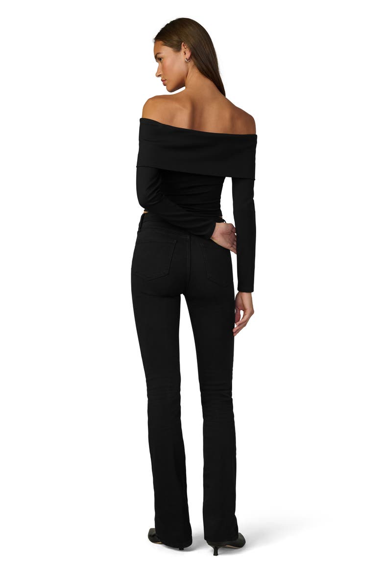 The Olive Off the Shoulder Long Sleeve Top, Alternate, color, BLACK