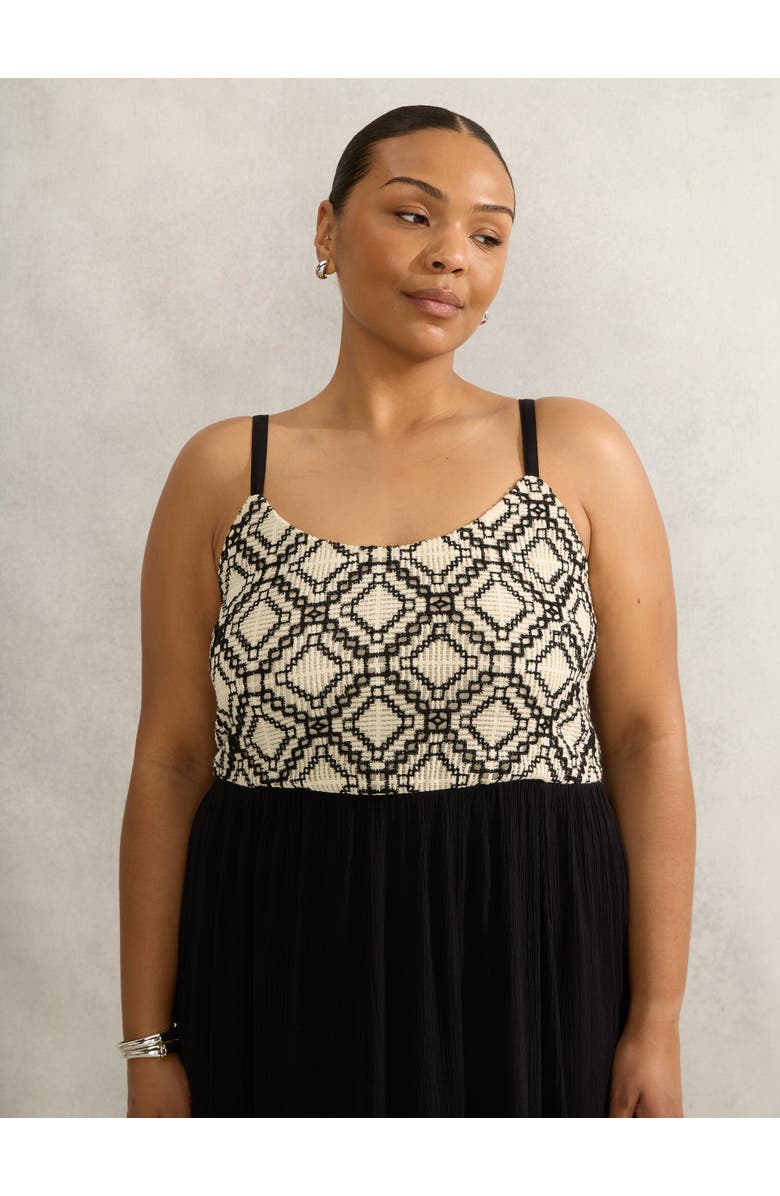 Live Unlimited Crinkled Crochet Dress, Alternate, color, Black