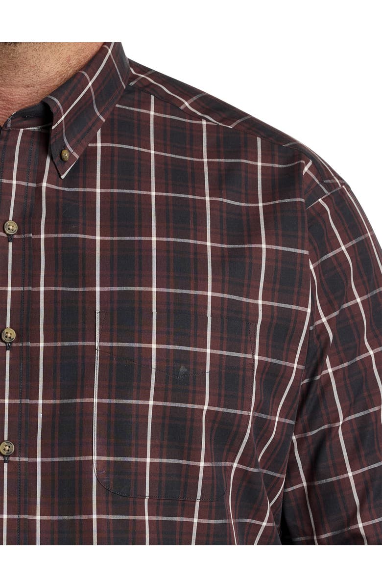 Harbor Bay by DXL Big & Tall Easy-Care Large Plaid Sport Shirt, Alternate, color, Black Multi