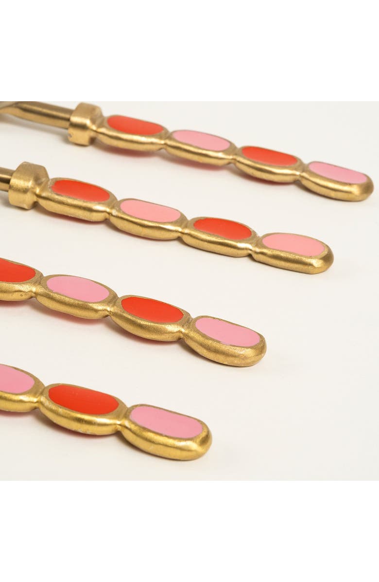 Zsa Zsa Zsu Rampur Set Of 4 Steel Dessert Fork Set, Alternate, color, Gold