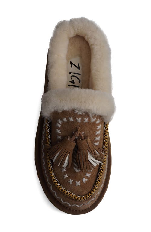 Zigi Faux Fur Tassel Bootie In Tan Suede