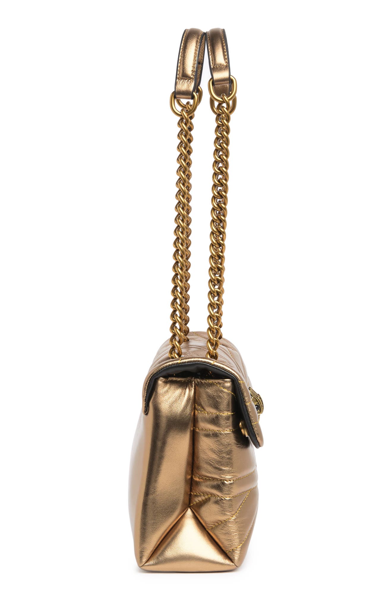 Kurt Geiger Kensington Union Jack Metallic Leather Shoulder Bag, Alternate, color, 