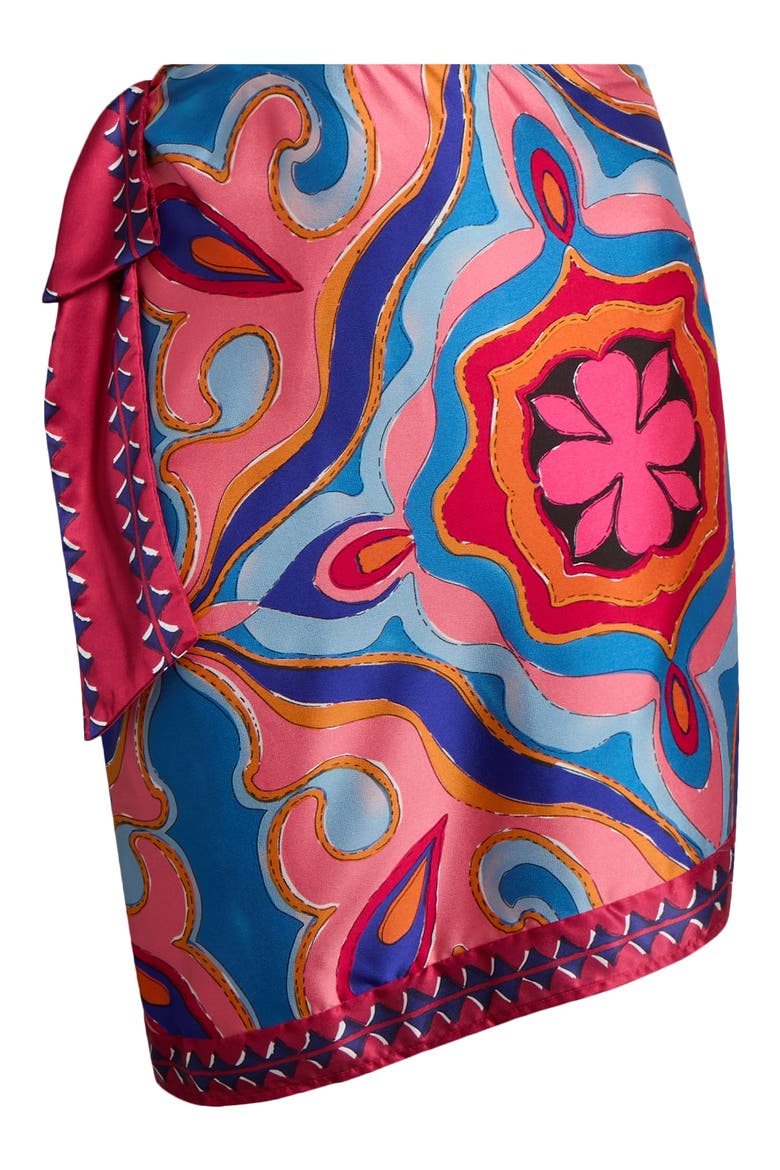 Abstract Print One-Shoulder Top, Alternate, color, RED-MULTI