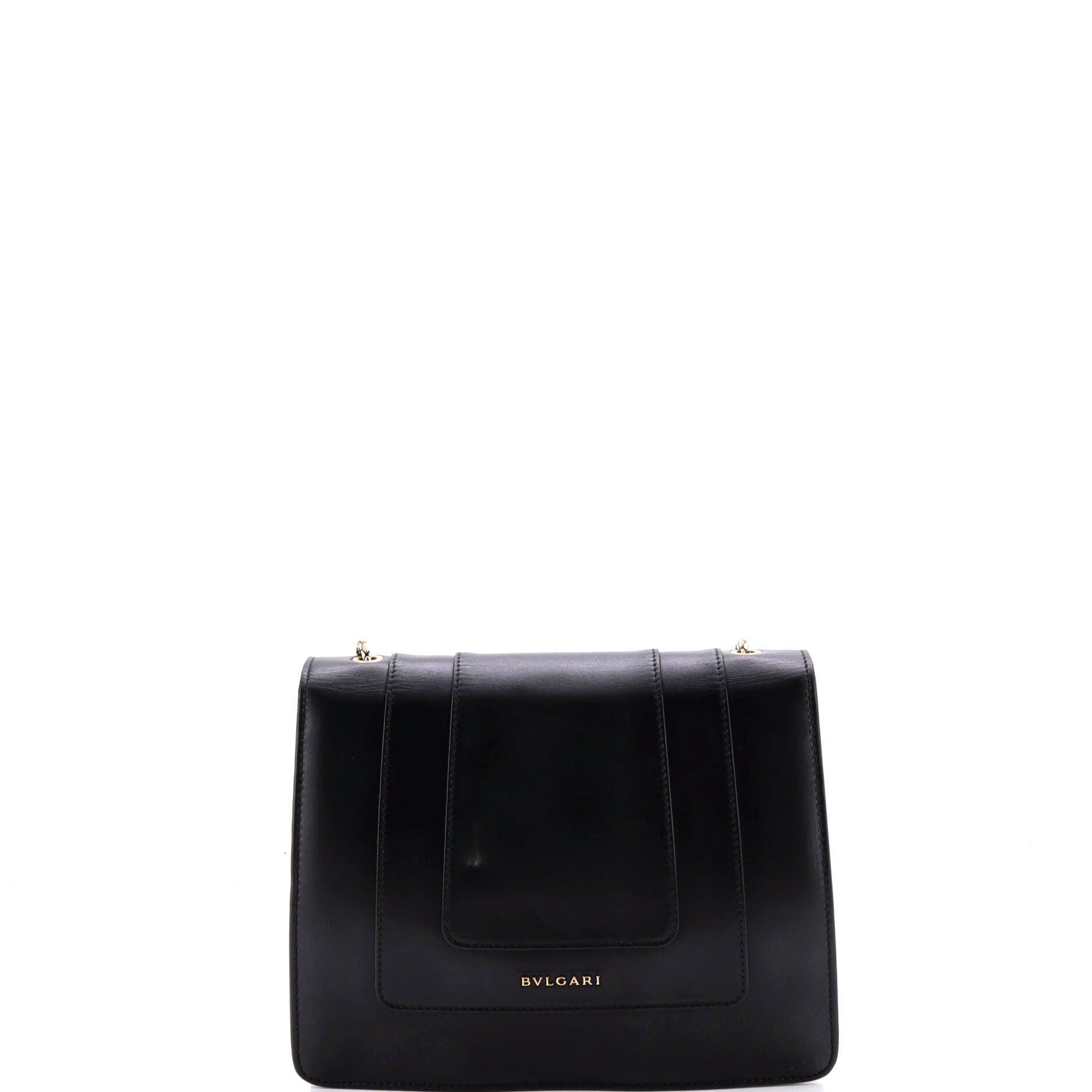 Serpenti Forever Square Shoulder Bag Leather Medium, Alternate, color, Black