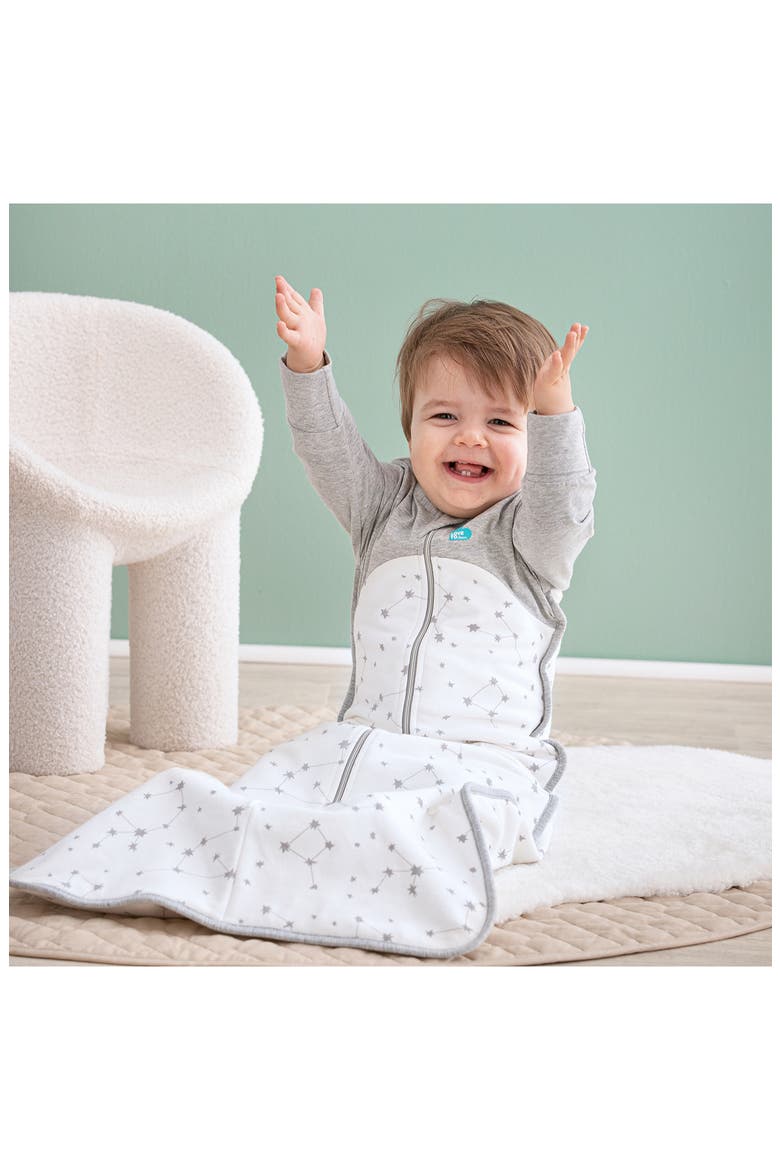Long Sleeve Organic Cotton Sleep Bag, Alternate, color, STELLAR WHITE