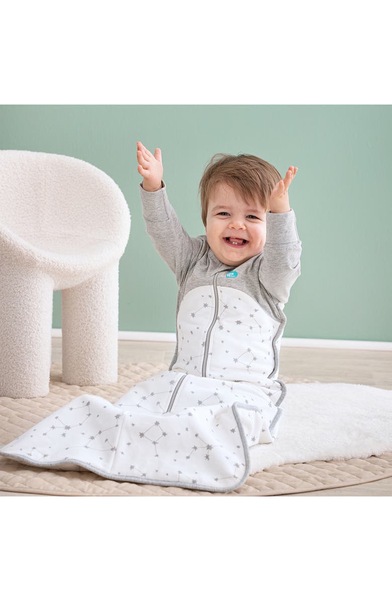 LOVE TO DREAM Long Sleeve Organic Cotton Sleep Bag, Alternate, color, Stellar White