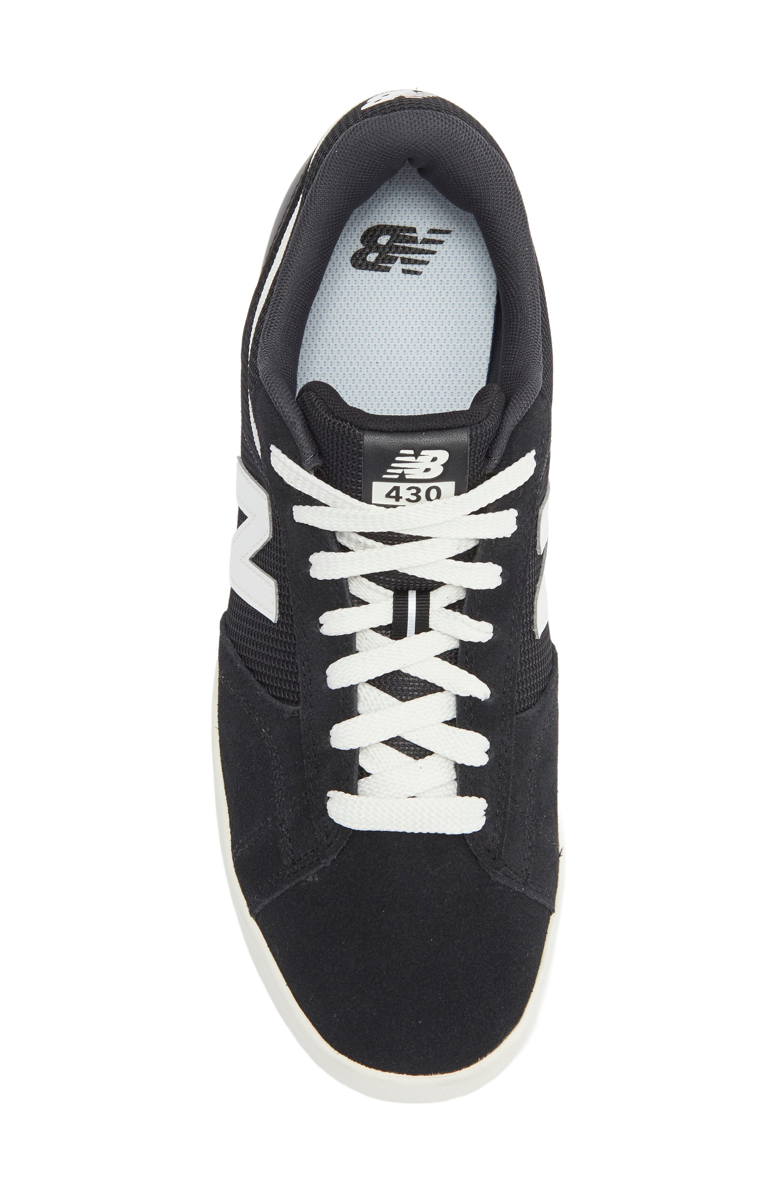 New Balance 430 Sneaker, Alternate, color, Black/ White