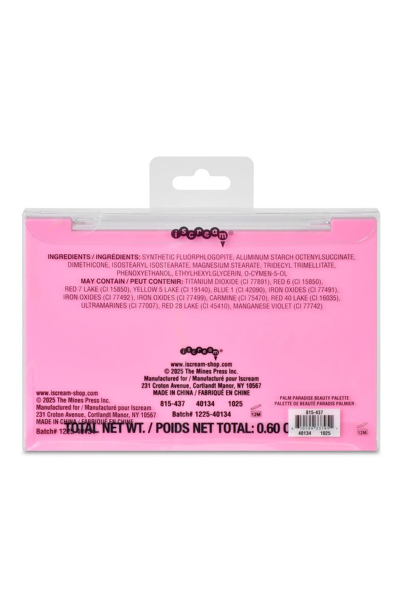 Iscream Kids' Palm Paradise Beauty Palette, Alternate, color, Multi
