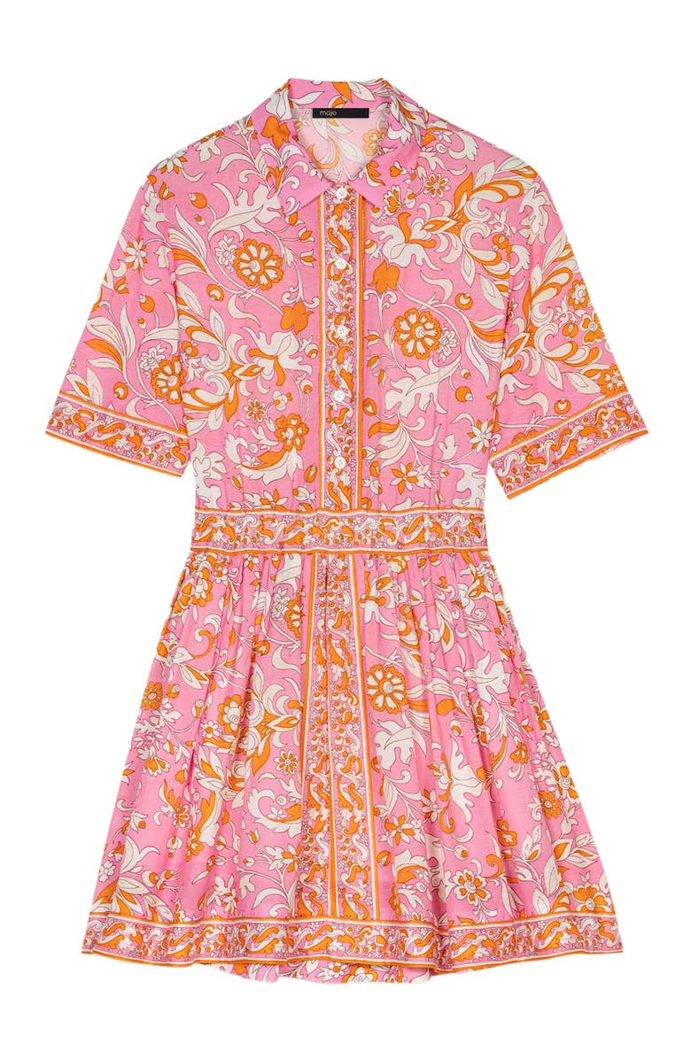maje Mini flowing patterned dress, Alternate, color, 
