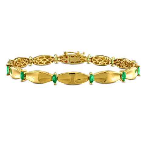Precious Gems Station Bracelet 10k Gold