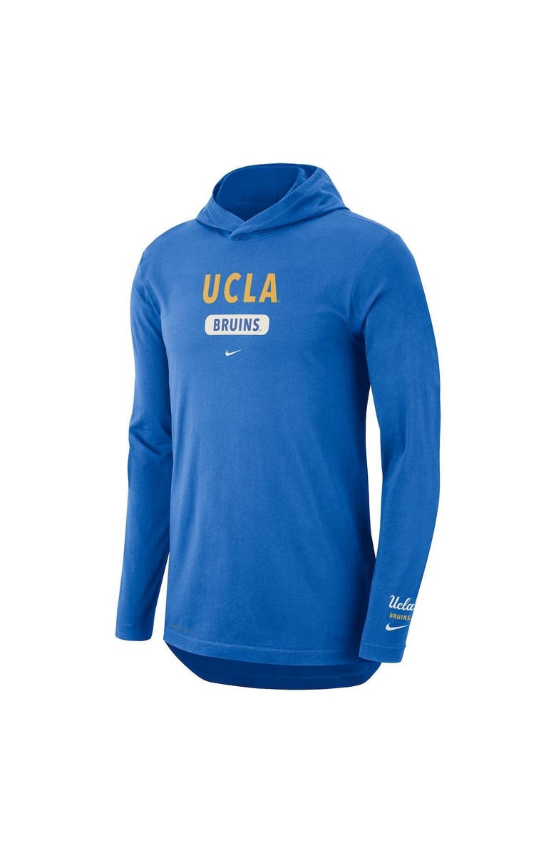 Nike Men's Nike Blue UCLA Bruins Team Stack Tri-Blend Performance Long Sleeve Hoodie T-Shirt, Alternate, color, 