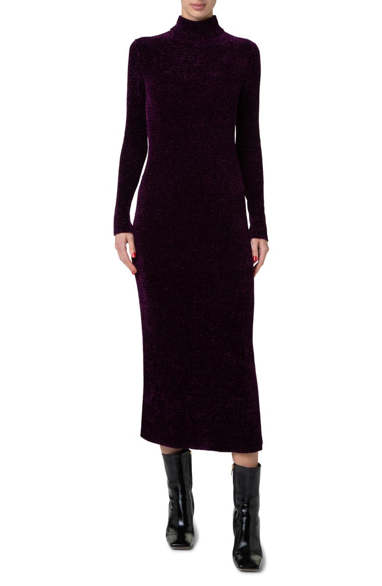 Akris Long Sleeve Chenille Midi Sweater Dress, Main, color,