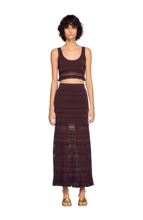 Pointelle knit crop top