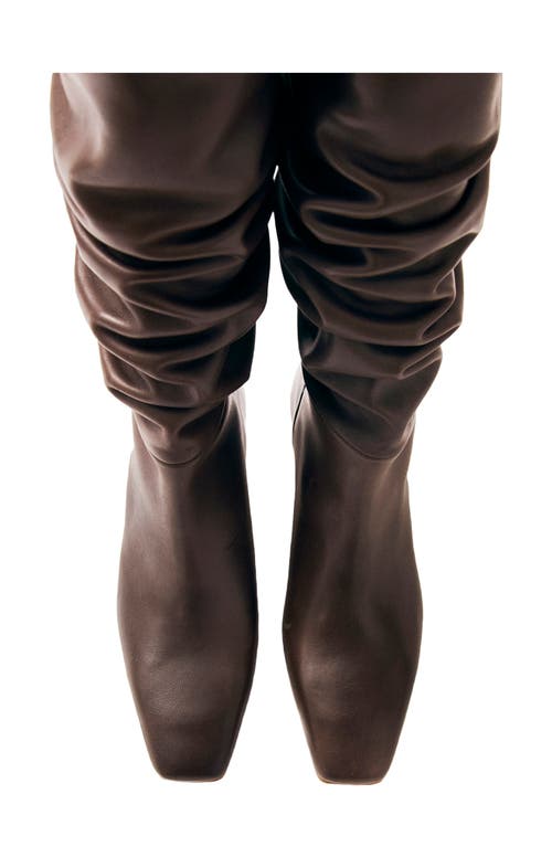 Alohas 50mm Kalila Gathered Leather Tall Boots In Brown