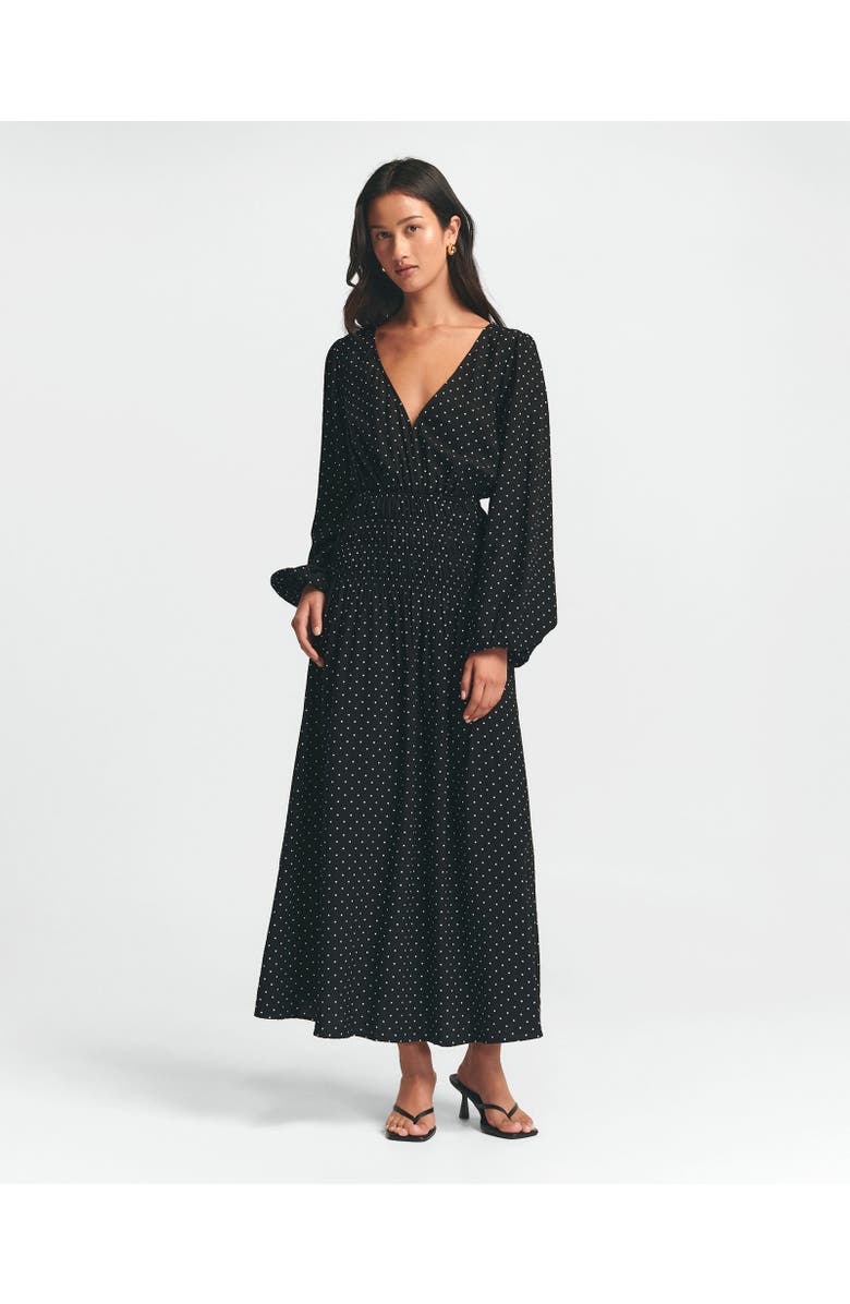 ST MRLO May Gather Dress, Alternate, color, Black Base Spot