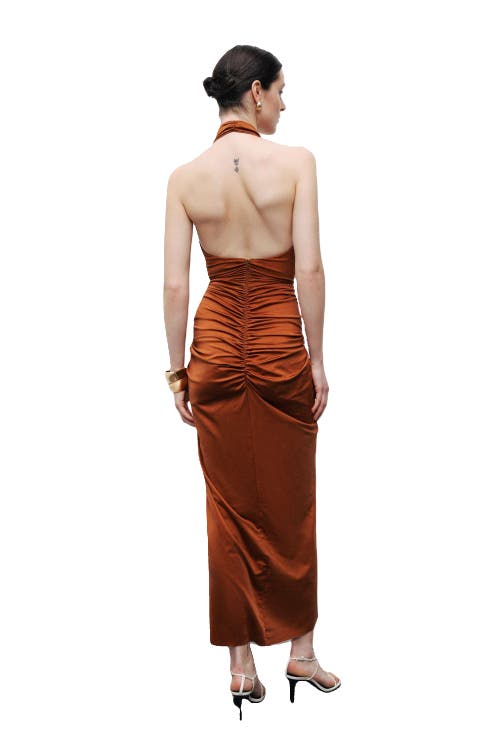Nocturne Accessory And Cut-out Detailed Maxi Dress In Orange