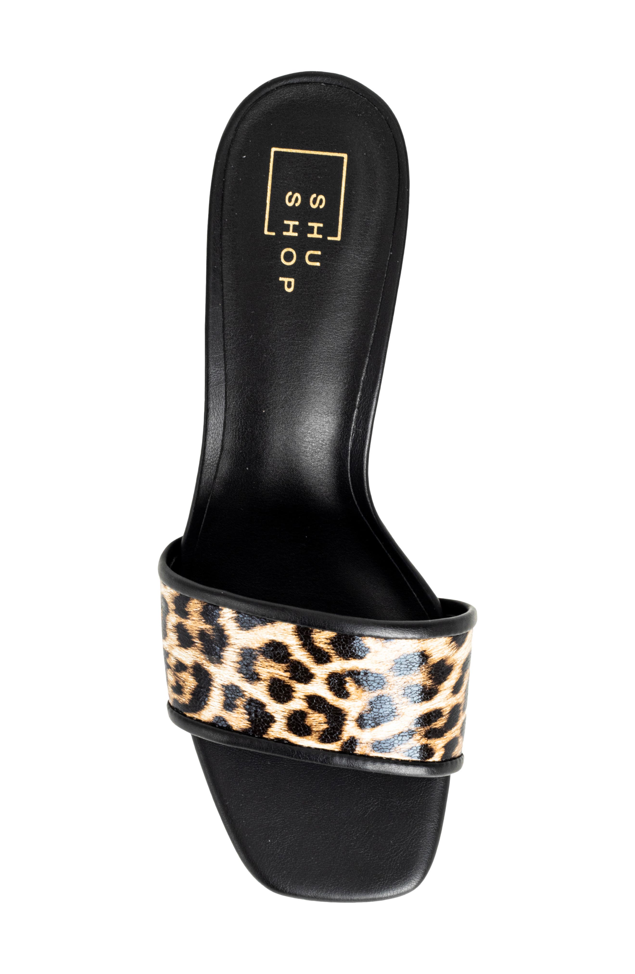 SHUSHOP Finley Slide Sandal, Alternate, color, Leopard Print