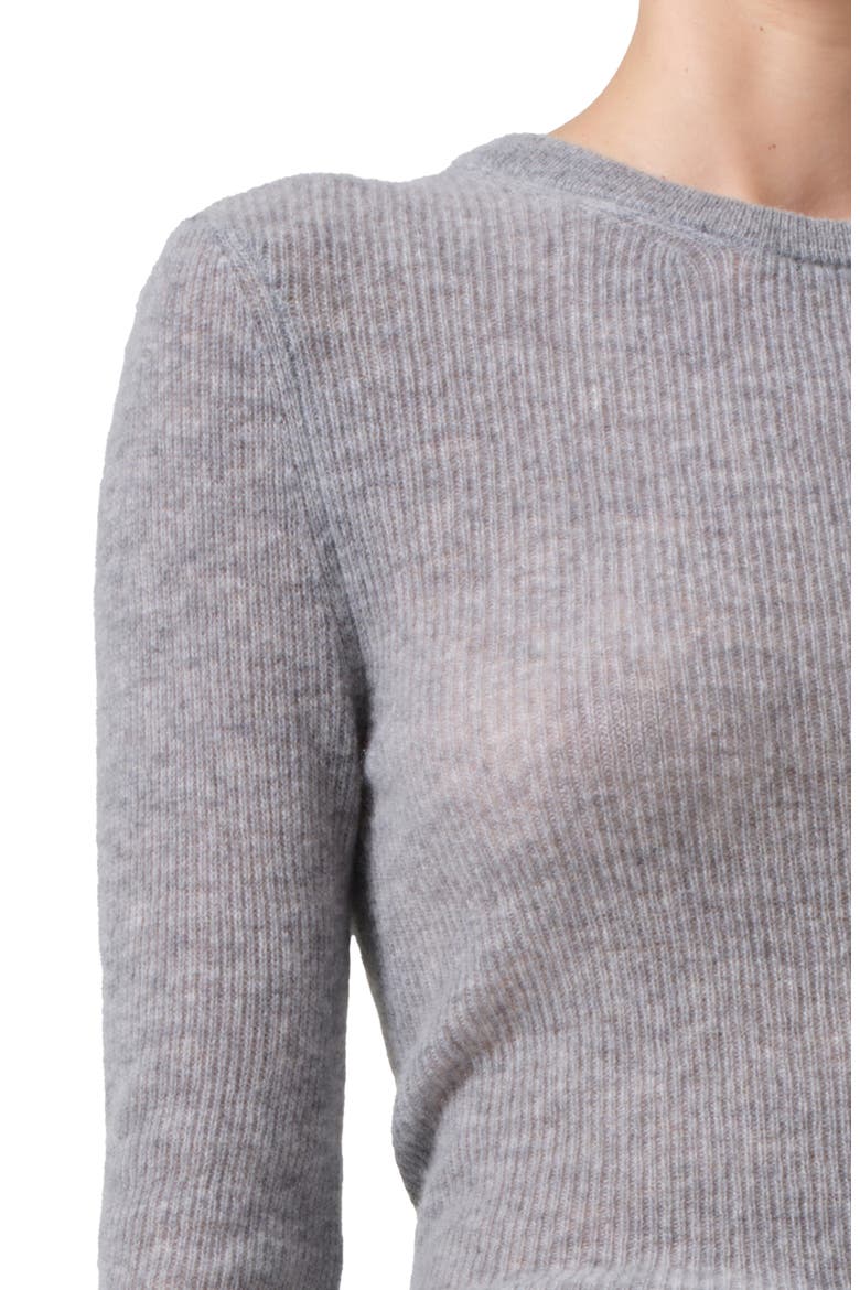 Alessia Wool & Cashmere Blend Rib Top, Alternate, color, DARK HEATHER GREY