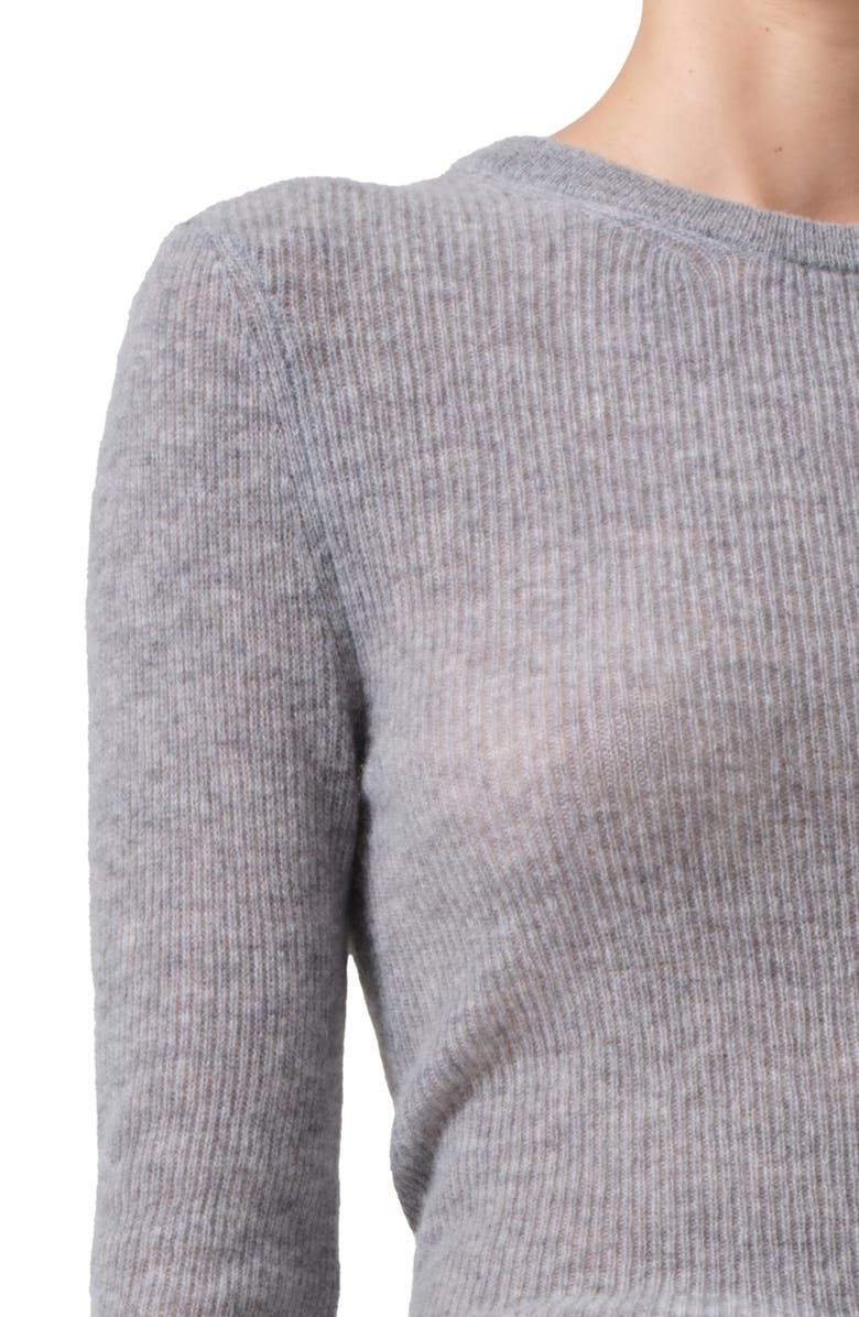 Citizens of Humanity Alessia Wool & Cashmere Blend Rib Top, Alternate, color, Dark Heather Grey