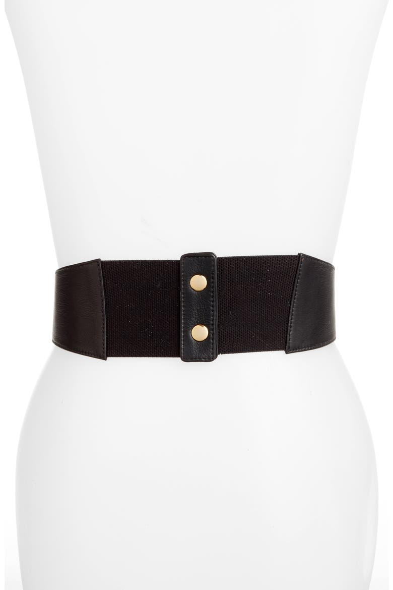 Leather Corset Belt, Alternate, color, BLACK