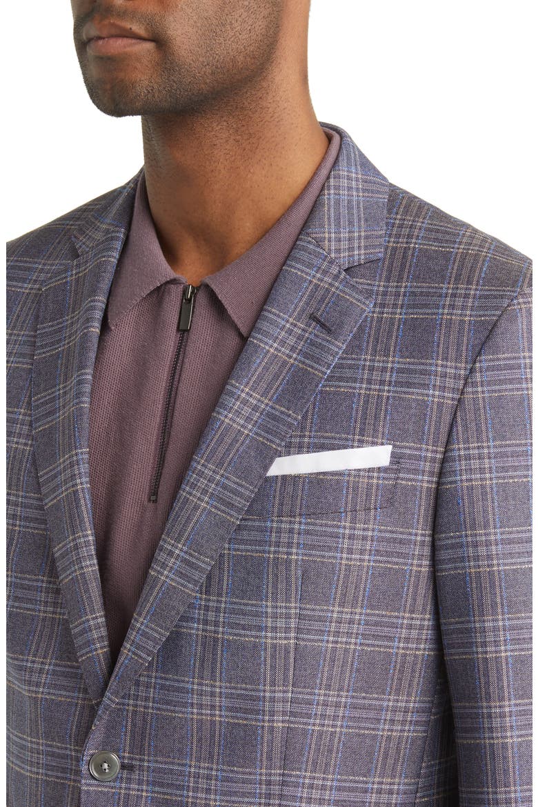 Hutson Plaid Wool Sport Coat, Alternate, color, PURPLE/ NAVY
