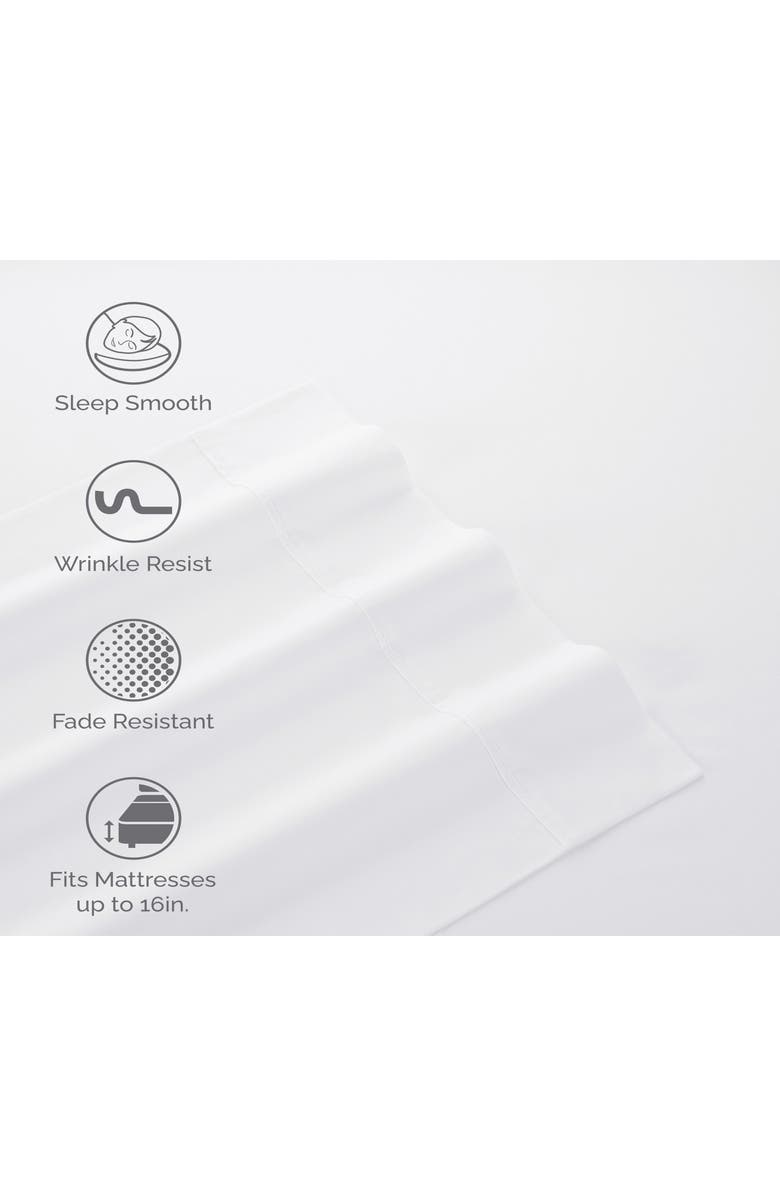 Martex Solid 400 Thread Count Cotton Sateen Sheet Set, Alternate, color, White