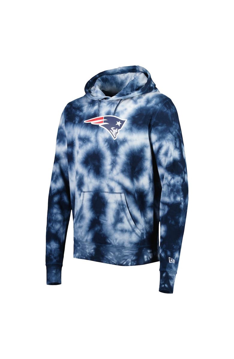 New Era Men's New Era Navy New England Patriots Team Tie-Dye Pullover Hoodie, Alternate, color, 