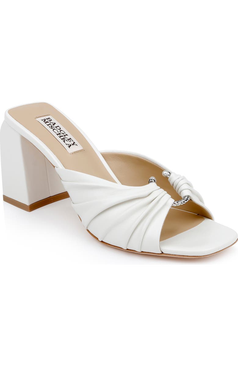 Badgley Mischka Collection Vayla Slide Sandal, Main, color, White Leather