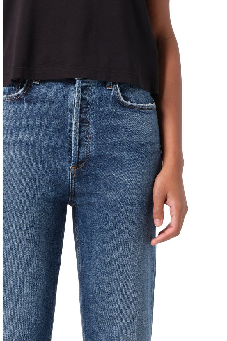 '90s Pinch Waist High Waist Crop Straight Leg Jeans, Alternate, color, SOLACE