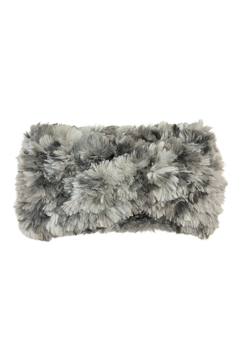 Faux Fur Headband, Main, color, GREY