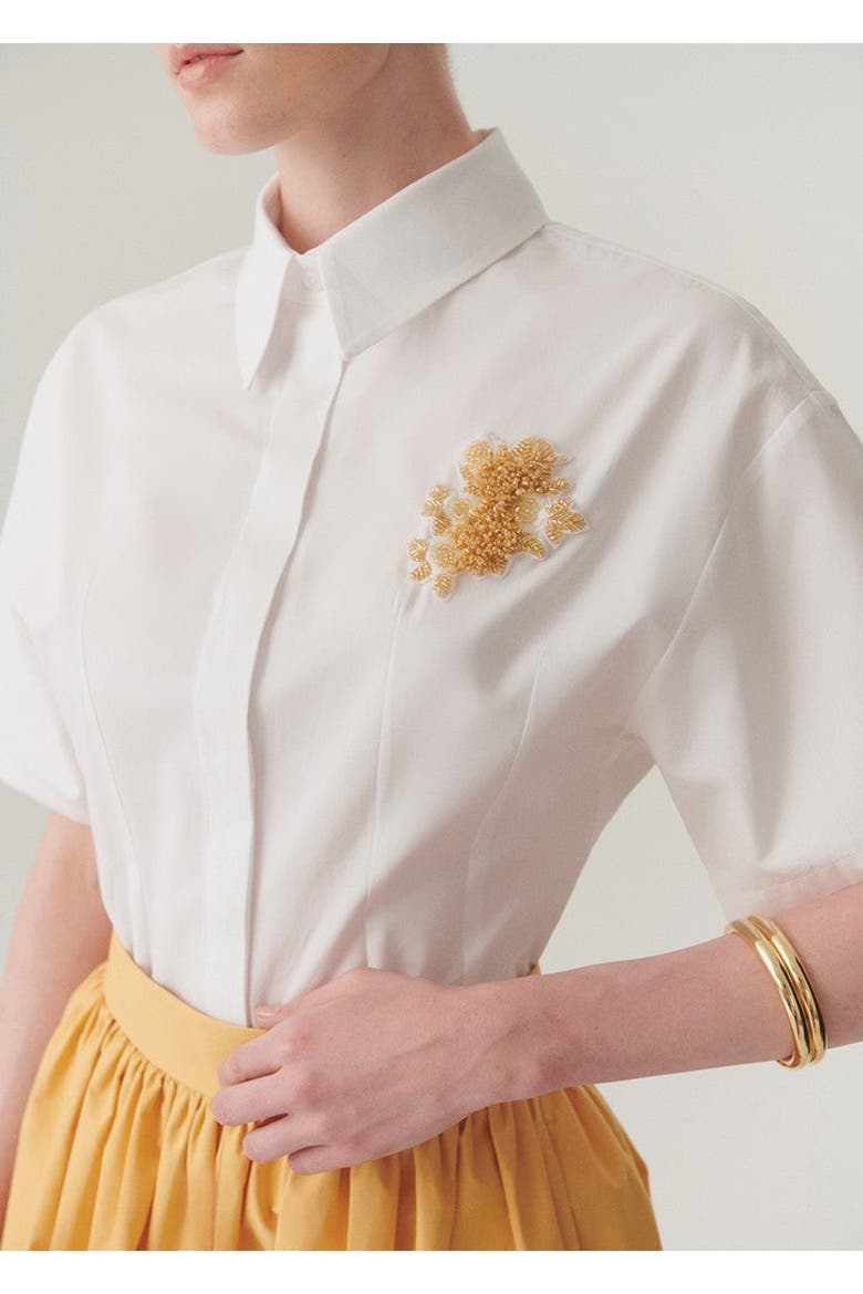 Mary Cotton Poplin Shirt, Alternate, color, WHITE