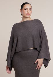 ELOQUII Draped Cropped Sweater