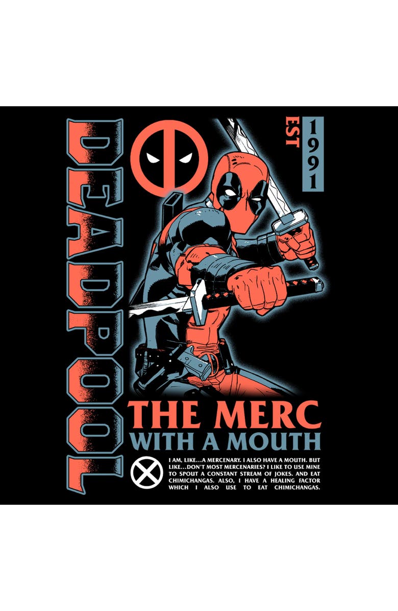 Marvel Men's Marvel The Merc with a Mouth 1991 Poster  Graphic T-Shirt, Alternate, color, Black