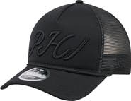 New Era Men's New Era Black Philadelphia Phillies City Initial 9FORTY A-Frame M-Crown Adjustable Trucker Hat