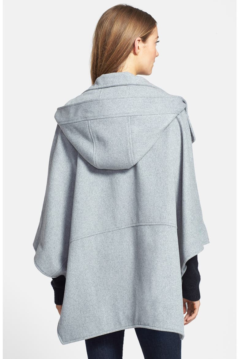 'Blythe' Hooded Wool Blend Cape, Alternate, color, PALE GREY