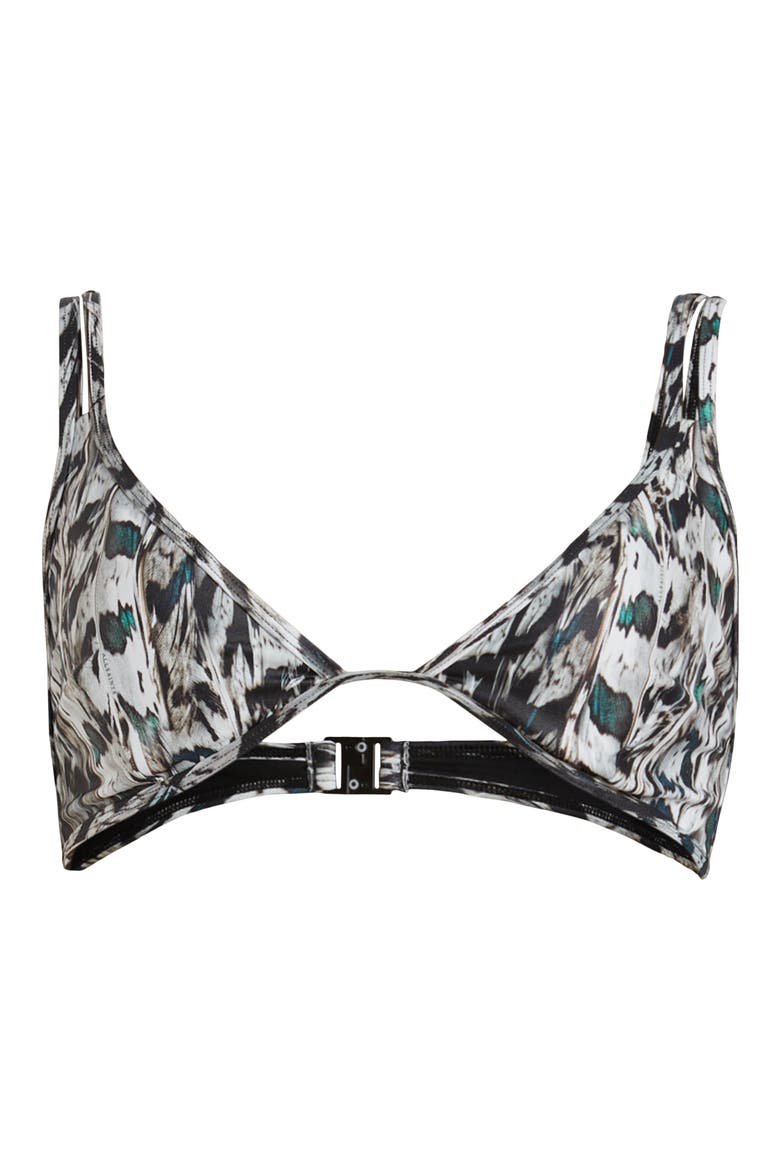 Heidi Ines Triangle Bikini Top, Alternate, color, WHITE MONO