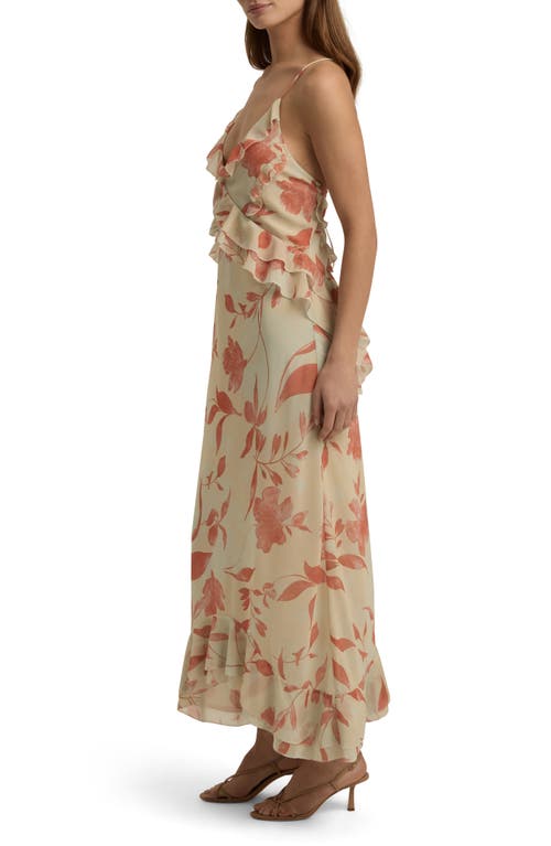 Favorite Daughter Criss Cross At The Back Floral Maxi Dress In Moonbeam In Moonbeam Floral