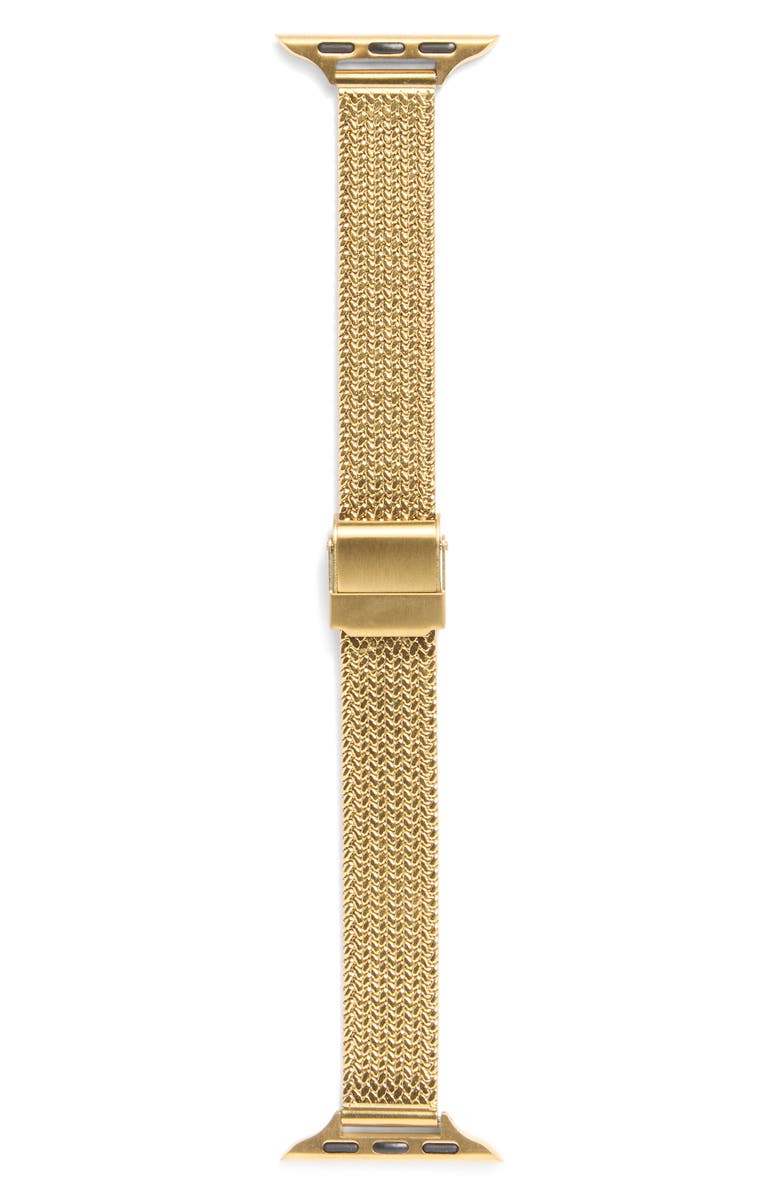 NORDSTROM RACK Mesh Strap Apple Watch<sup>®</sup> Watchband, Alternate, color, Gold